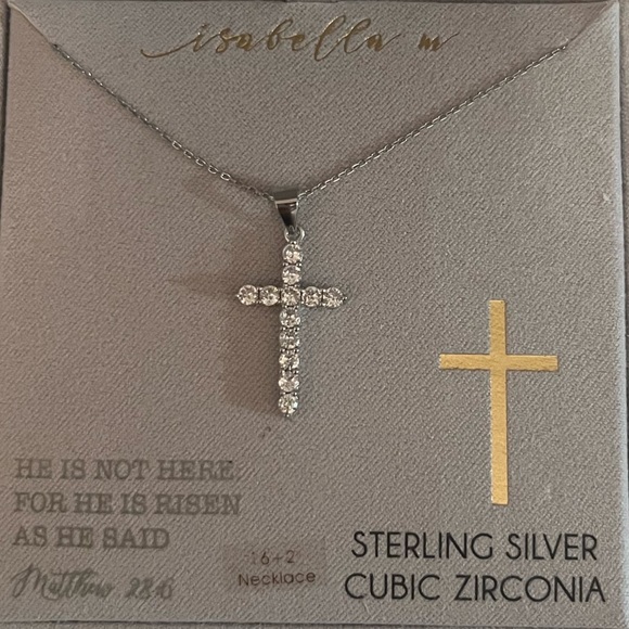 Isabella M Cross Necklace - Picture 2 of 4